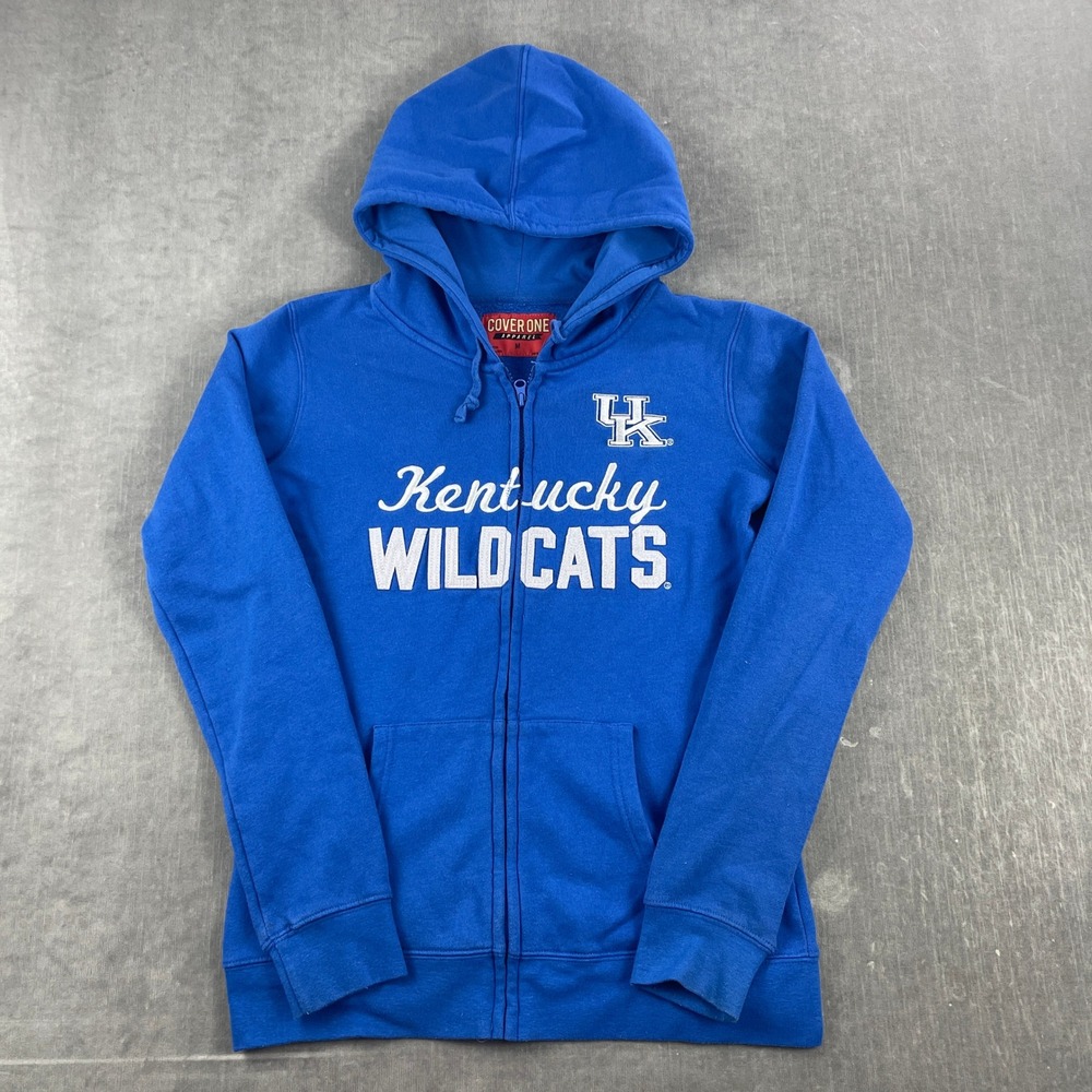 Kentucky Wildcats Cover One Mens Medium Blue Full Zip Hoodie Graphic